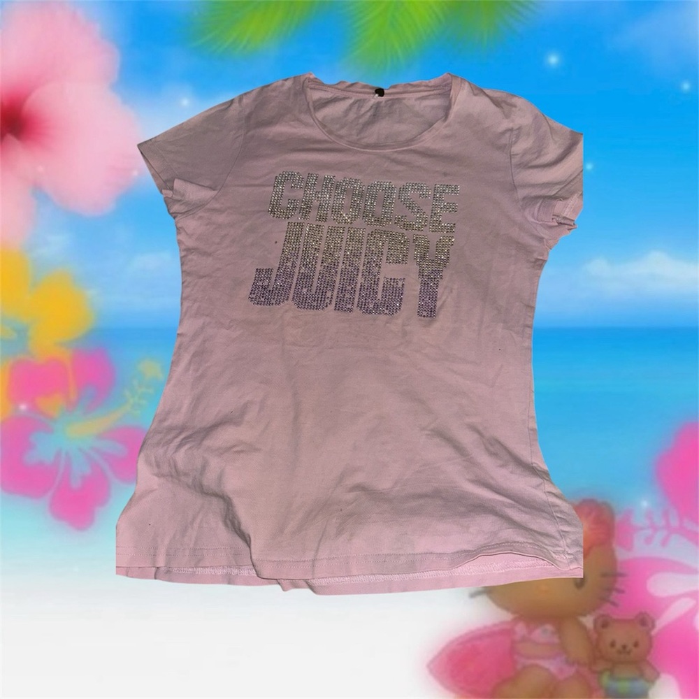 Y2k pink choose juicy top sz L